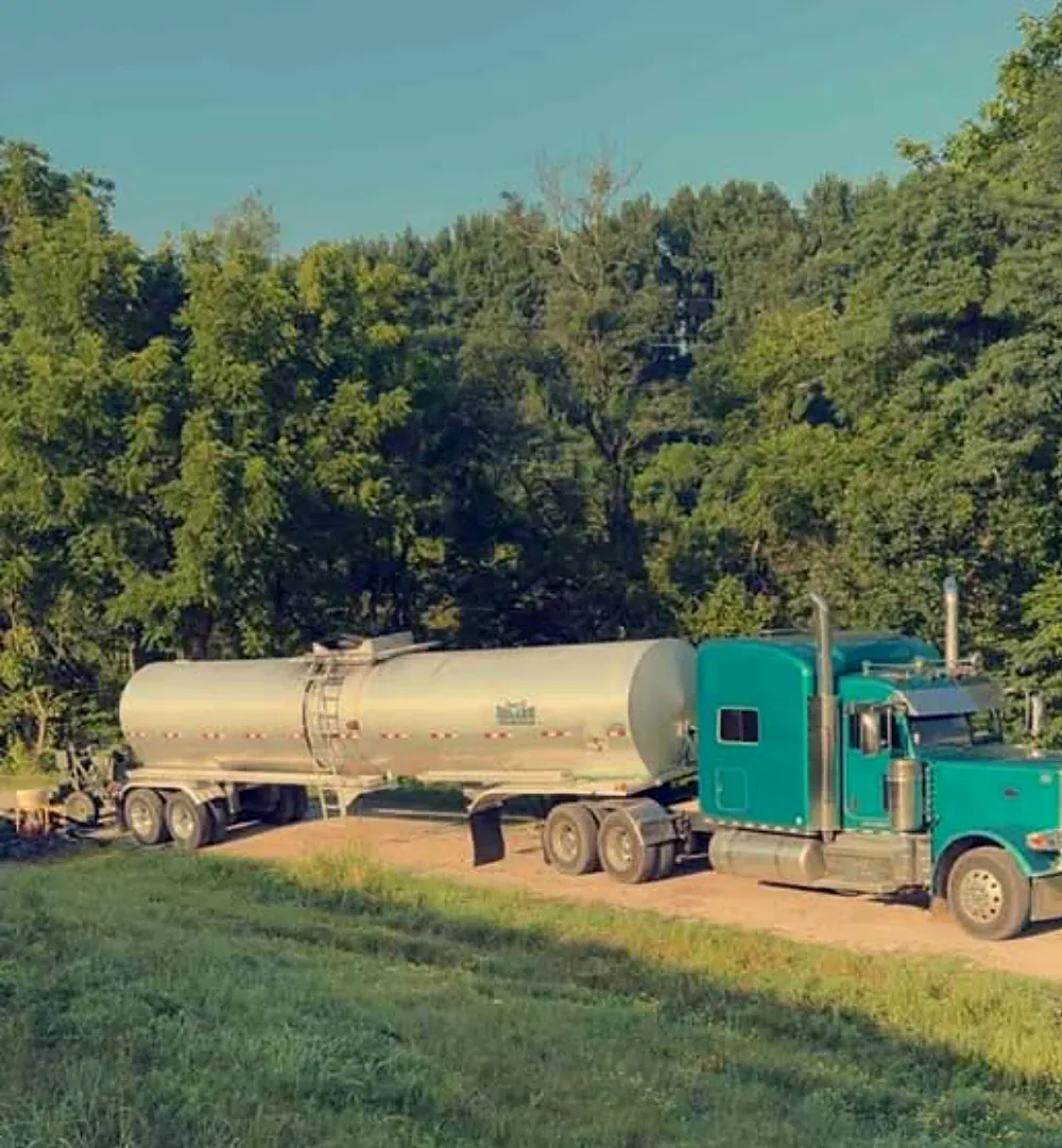 Tanker trailer ready for liquid waste transport